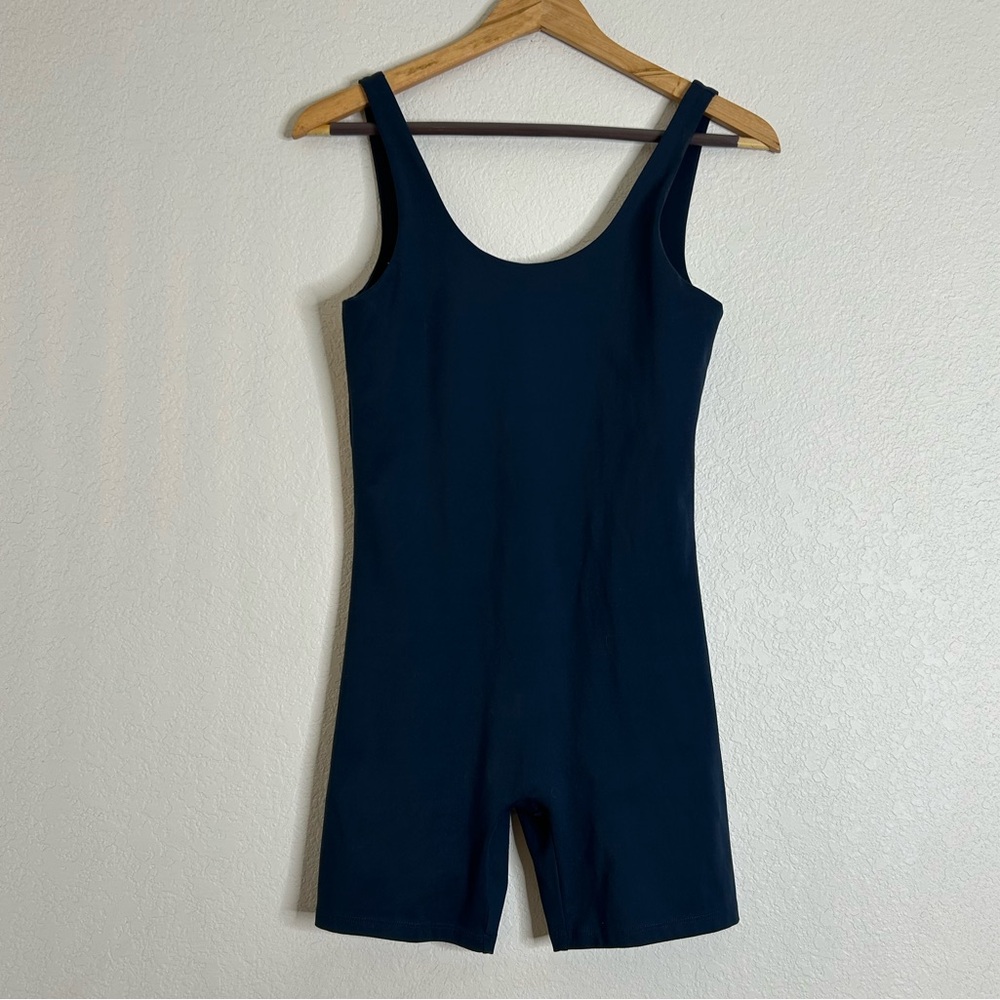 Girlfriend Collective Aspen Navy Blue Unitard Romper